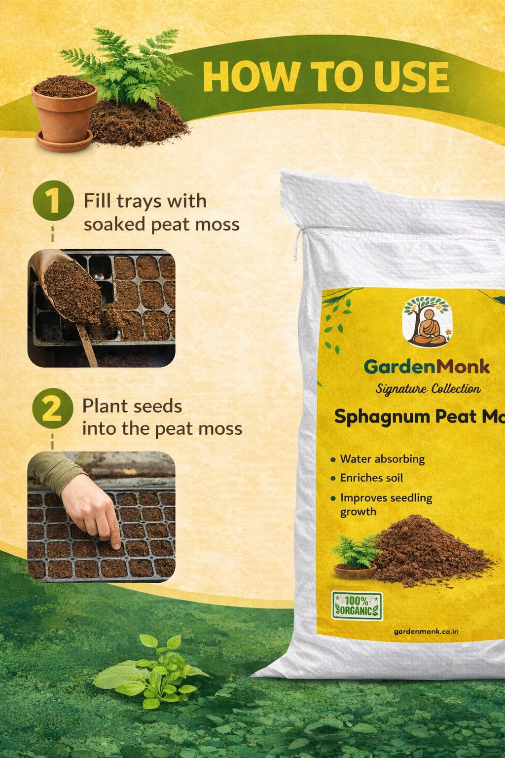 GardenMonk - Sphagnum Peat Moss