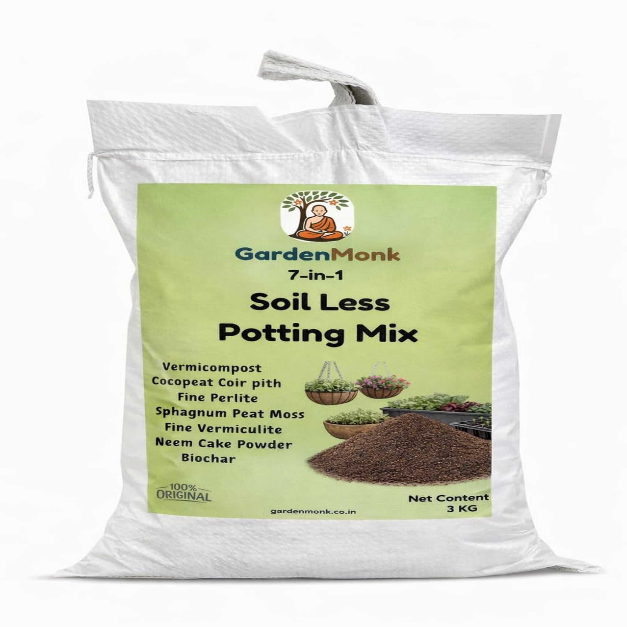 GardenMonk - Soil less Potting Mix(7-Ingredients)