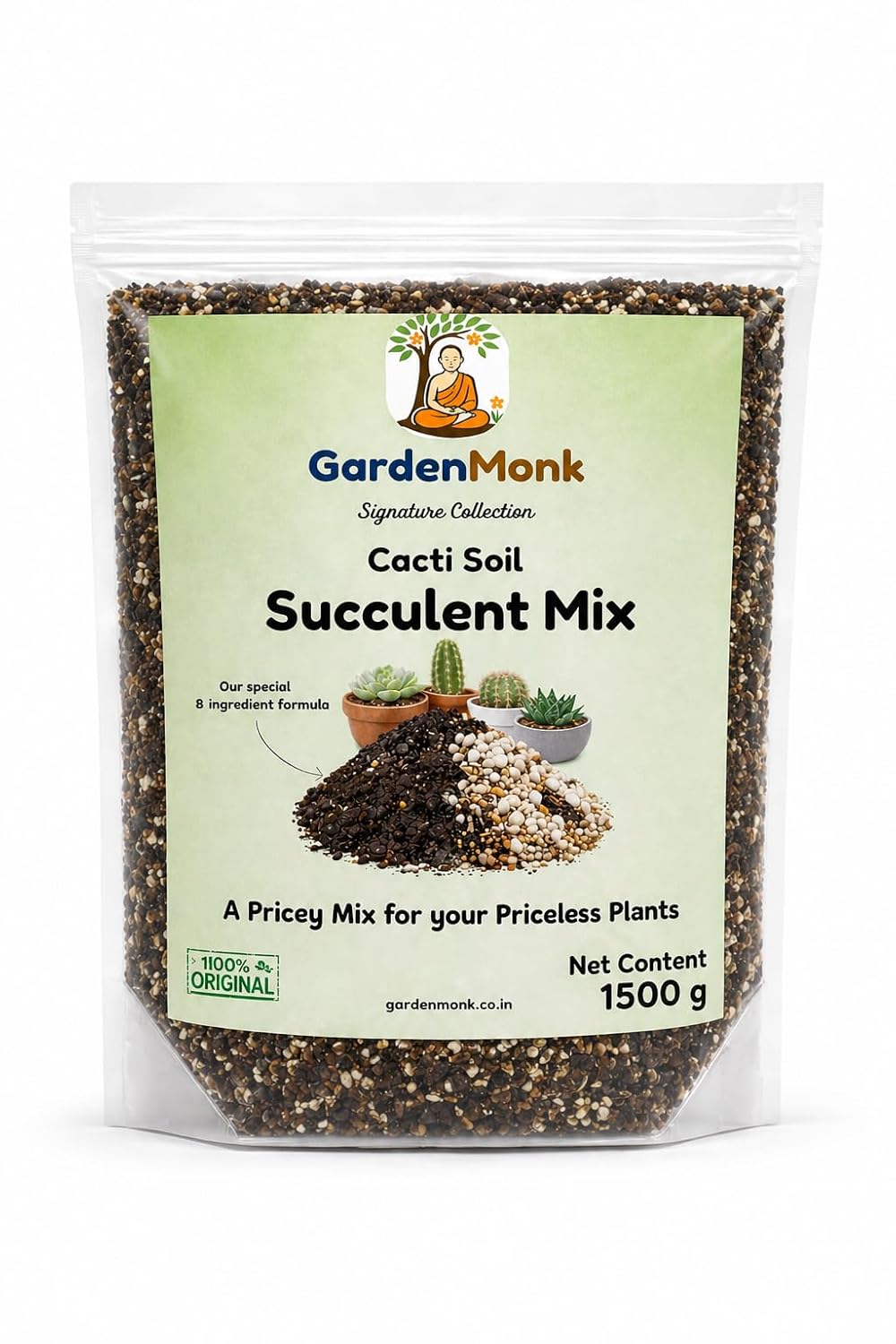 GardenMonk - Cacti Soil - 8-in-1 Gritty Succulent Soil Mix