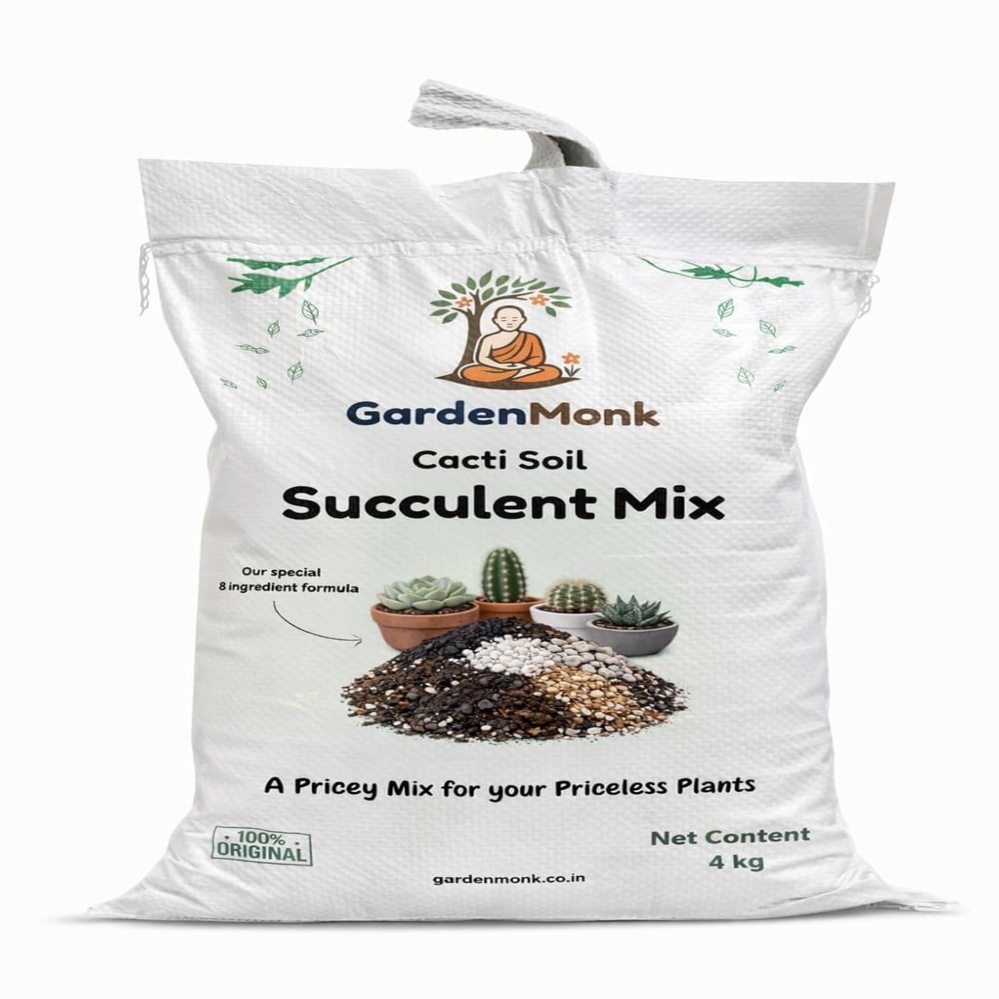 GardenMonk - Cacti Soil - 8-in-1 Gritty Succulent Soil Mix