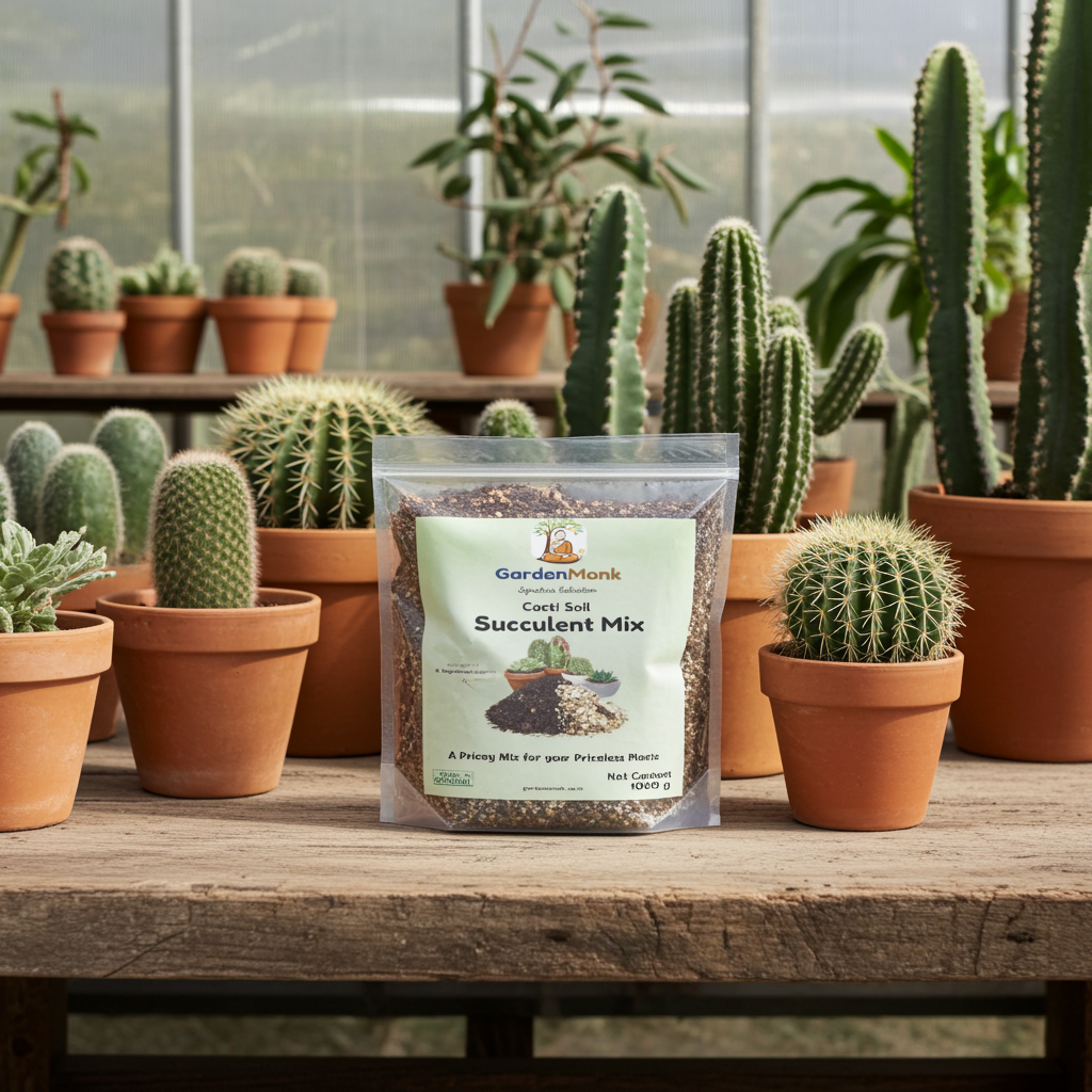 GardenMonk - Cacti Soil - 8-in-1 Gritty Succulent Soil Mix