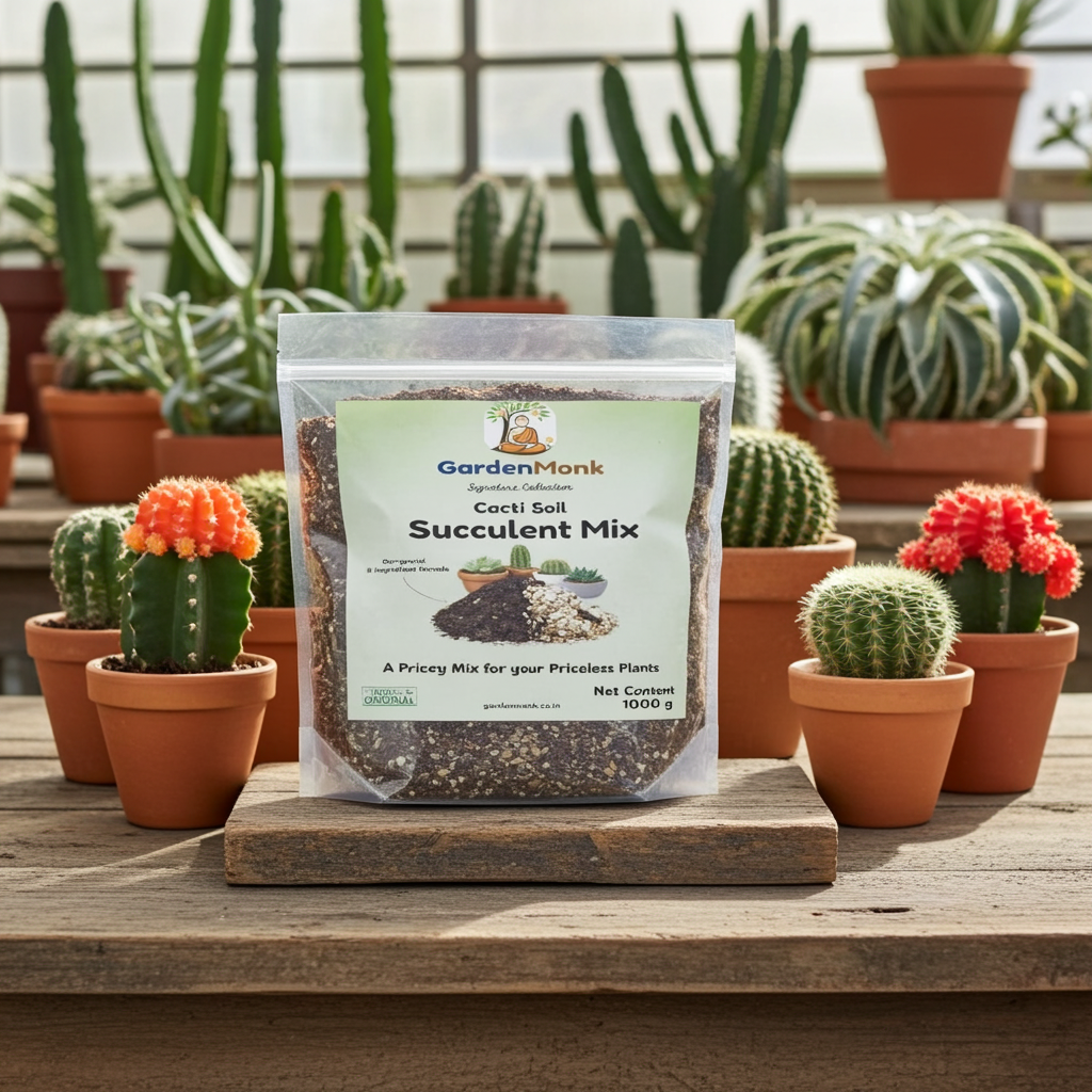 GardenMonk - Cacti Soil - 8-in-1 Gritty Succulent Soil Mix